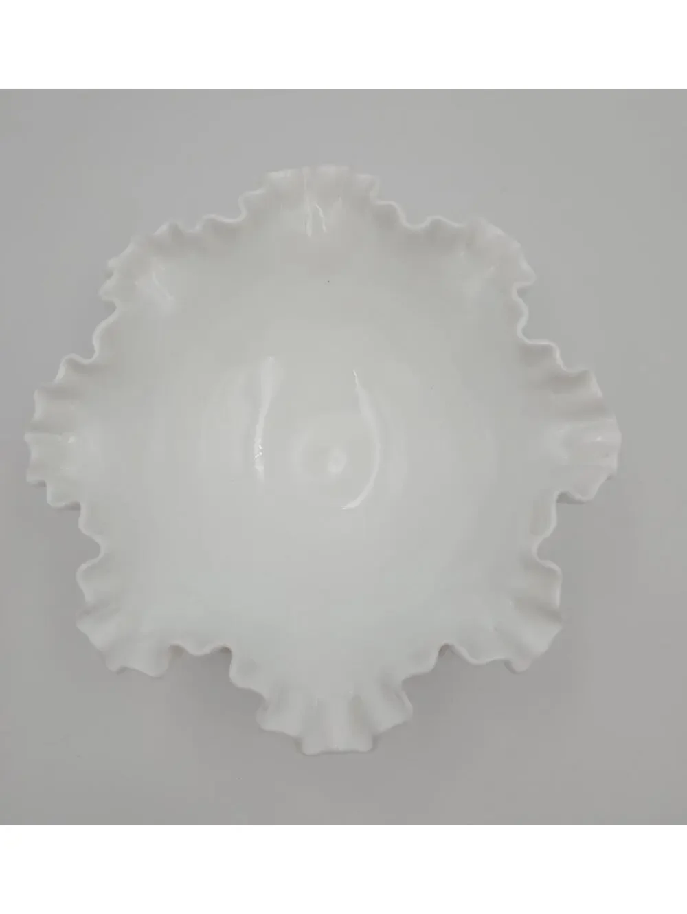 Vintage Fenton Hobnail Milk Glass Three Footed Candy Compote Bowl White Glass